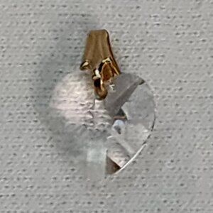 Vintage Heart Crystal Pendant Charm Gold Filled Clasp 3/8” x 3/8”